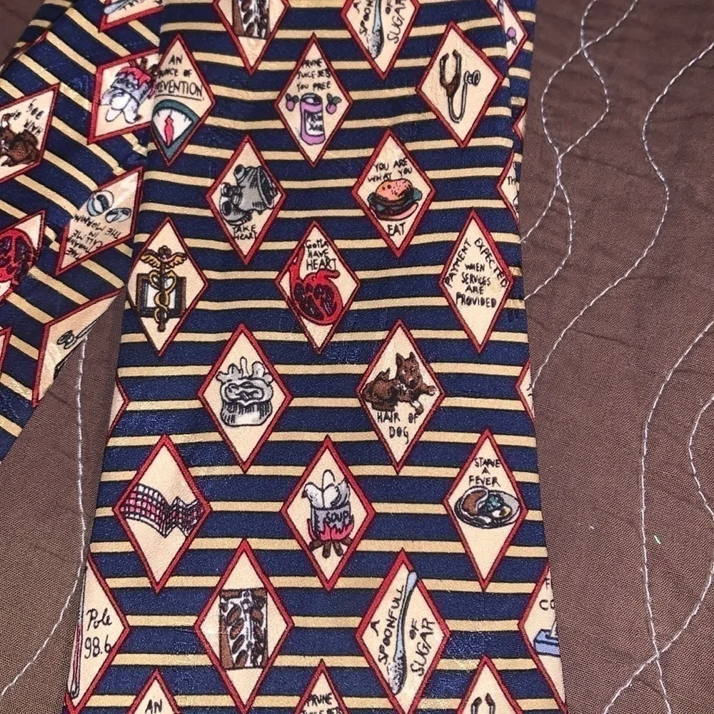 Nicole Miller Vintage 1995 Doctor Hand-Sewn Silk Tie Dr. Antidotes
